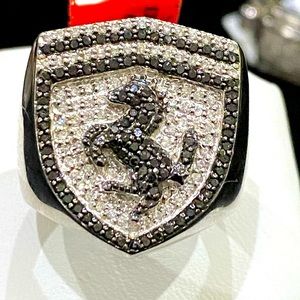 REAL DIAMOND Ferrari Ring exclusive collection only 1 made like it NO FAKE STONE